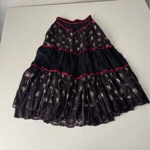 Vintage Gunne Sax Midi Tiered Skirt Renaissance Festival